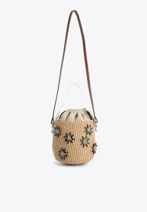Mini Raffia Bucket Bag
