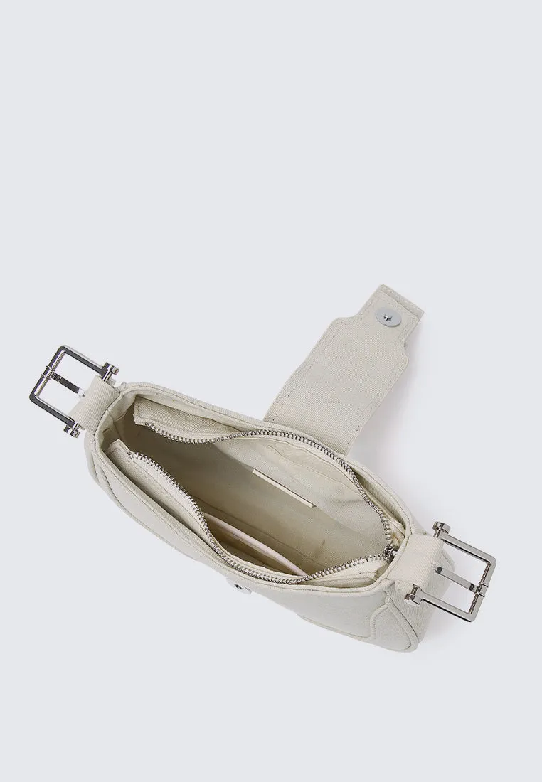 Miriam.J Belted Shoulder Bag (Beige)