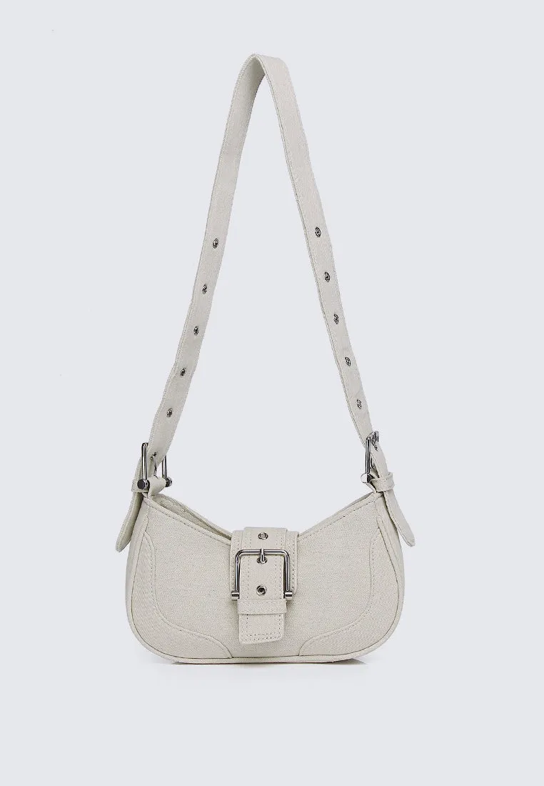 Miriam.J Belted Shoulder Bag (Beige)