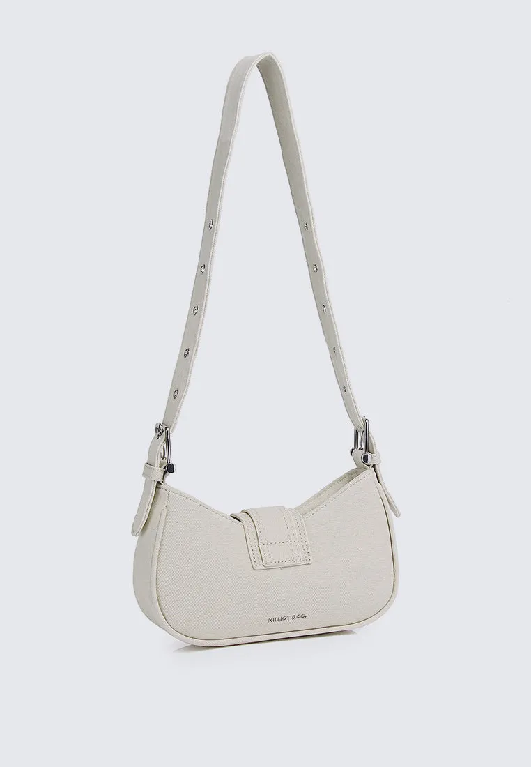 Miriam.J Belted Shoulder Bag (Beige)