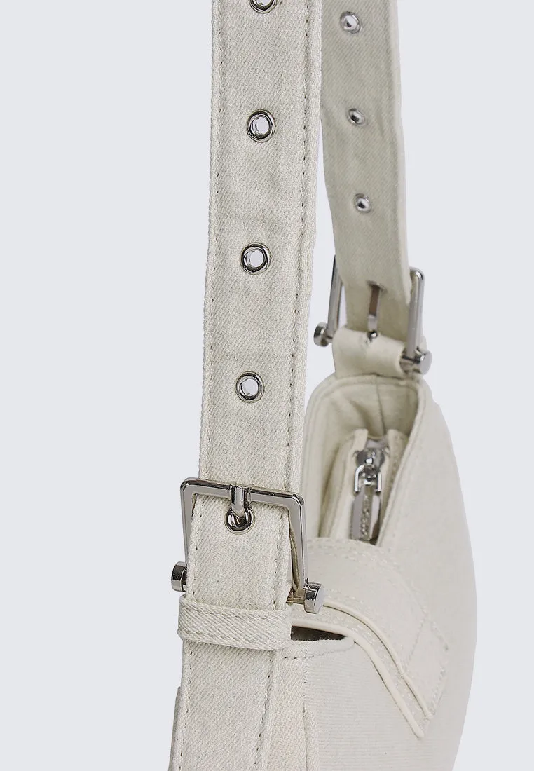 Miriam.J Belted Shoulder Bag (Beige)