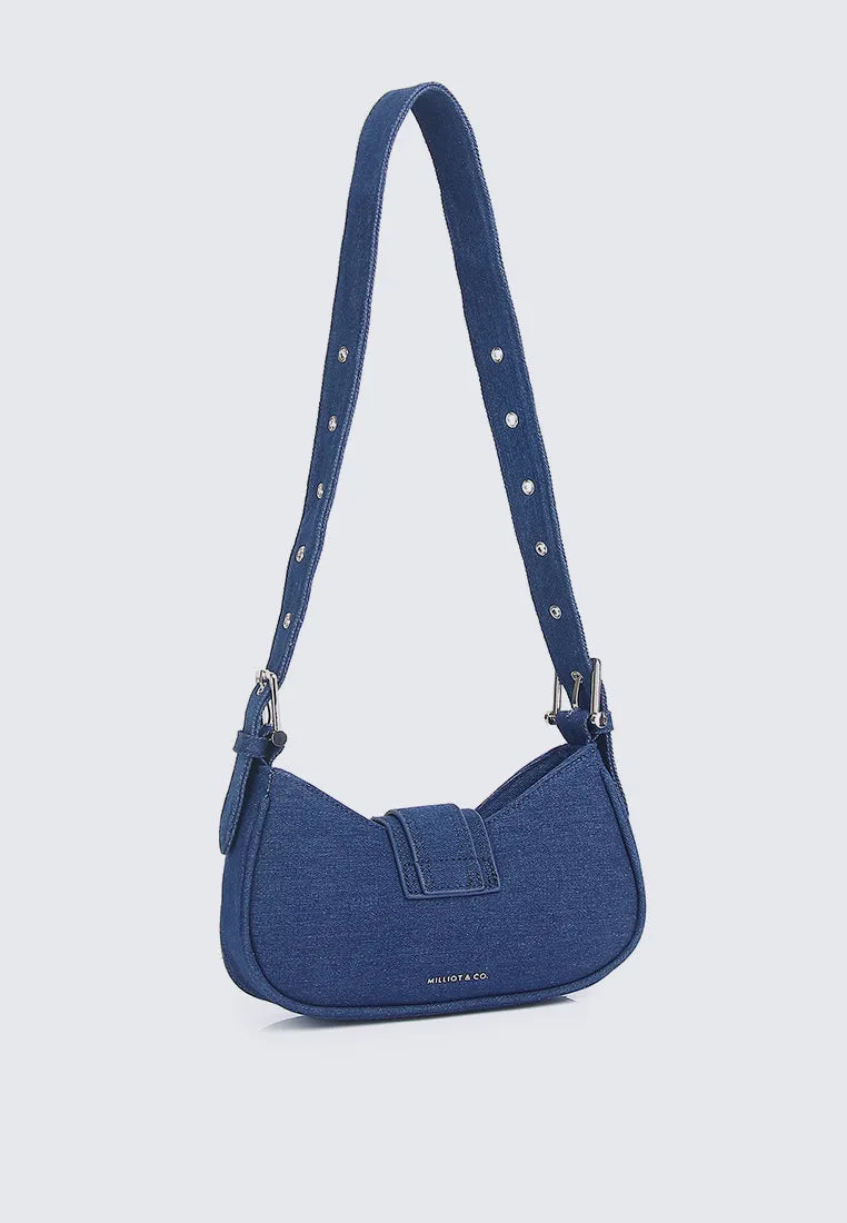 Miriam.J Belted Shoulder Bag (Midnight Blue)