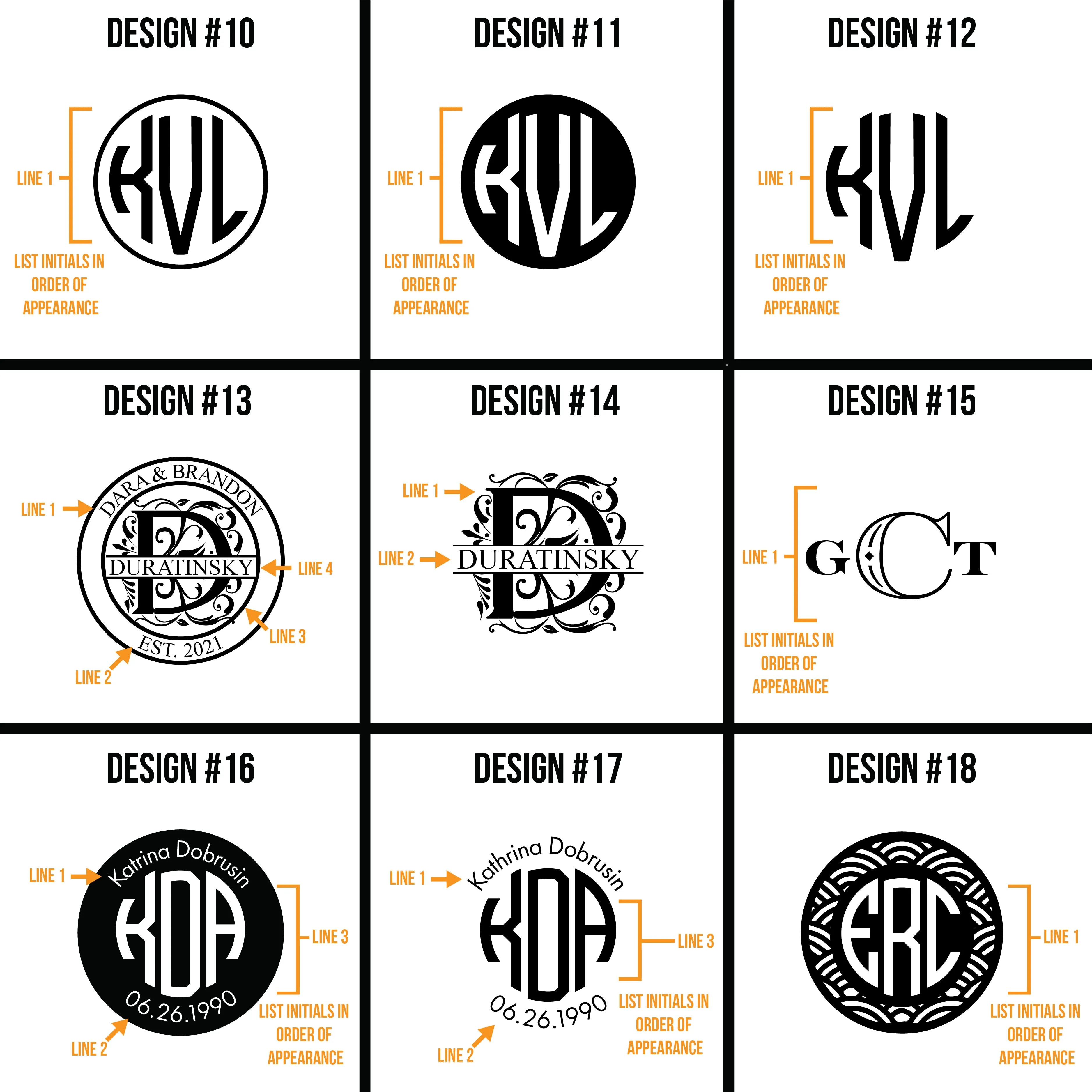 Monogram Black Circle, Printed Golf Balls