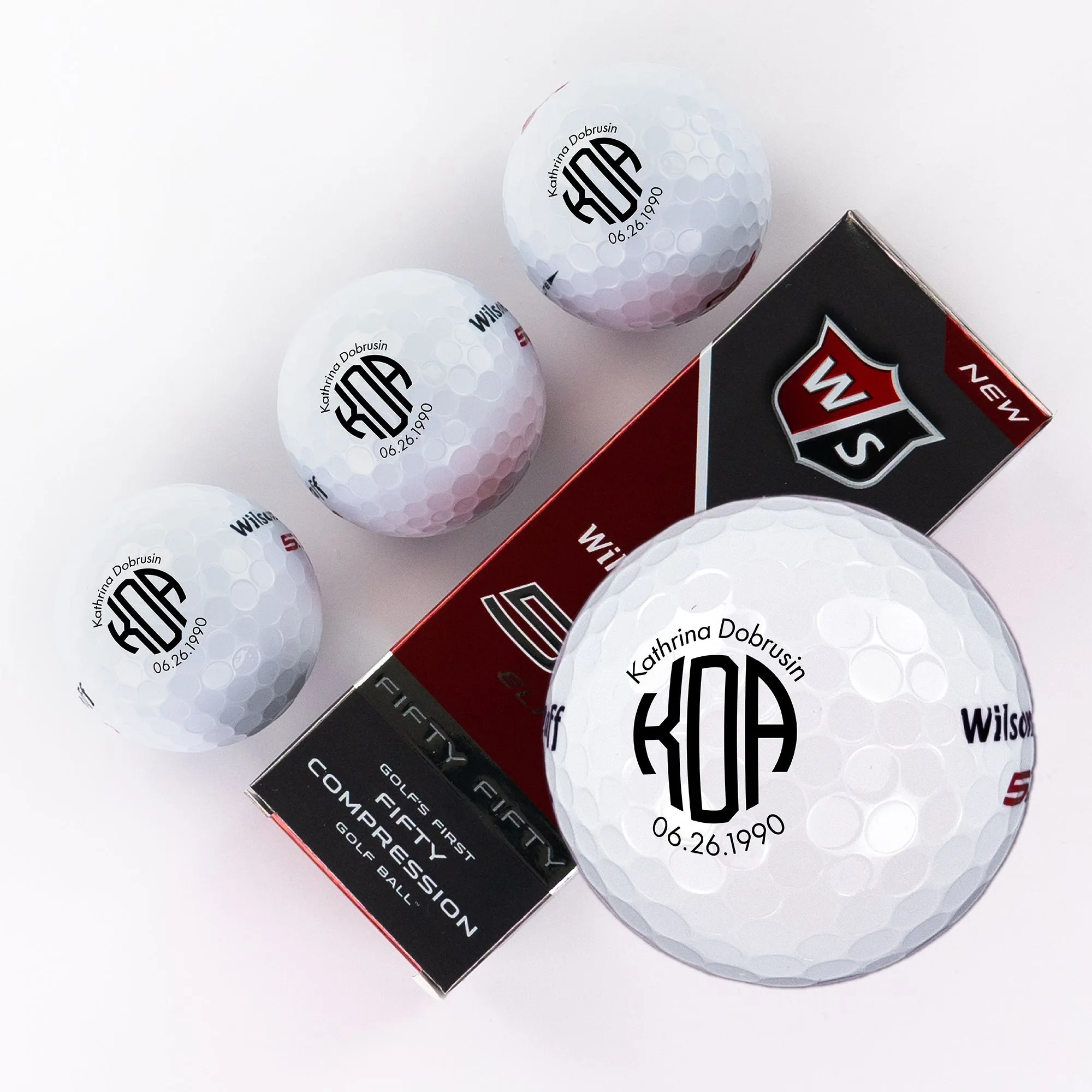 Monogram Black Circle, Printed Golf Balls