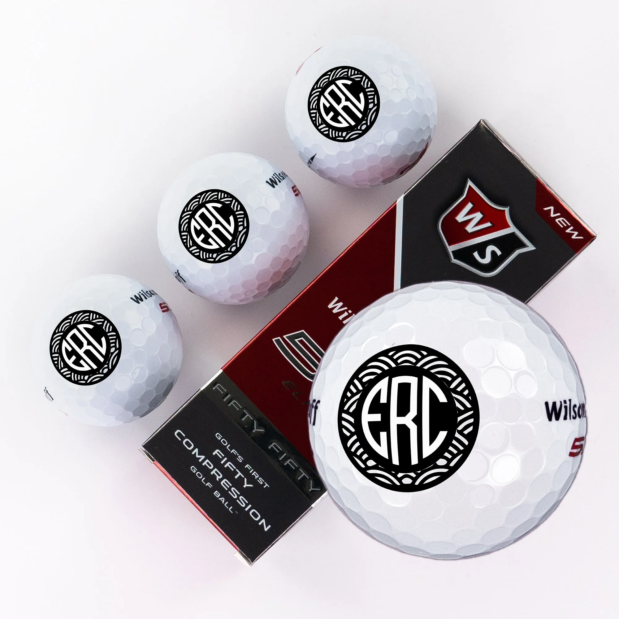 Monogram Black Circle, Printed Golf Balls