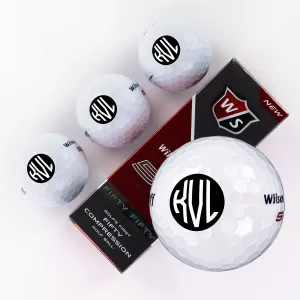 Monogram Black Circle, Printed Golf Balls