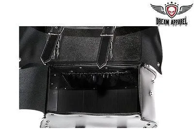 MOTORCYCLE 2 PC WATERPROOF STUDDED PVC SADDLEBAG AND HARD SHEET INSIDE