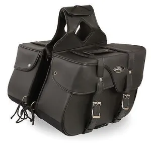 MOTORCYCLE 2PC WATERPROOF PLAIN ZIPOFF PVC EXTENDED FLAP THROWOVER SADDLEBAG