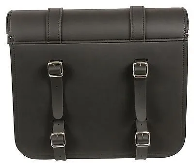 MOTORCYCLE PLAIN TWO STRAP MEDIUM ZIP OFF PVC STRAIGHT CUT SWING ARM SADDLBAG