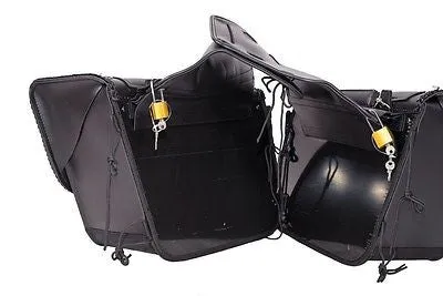 MOTORCYCLE WATERPROOF 2 PC STUD PVC SADDLEBAG WITH CONCHOS GREAT QUALITY