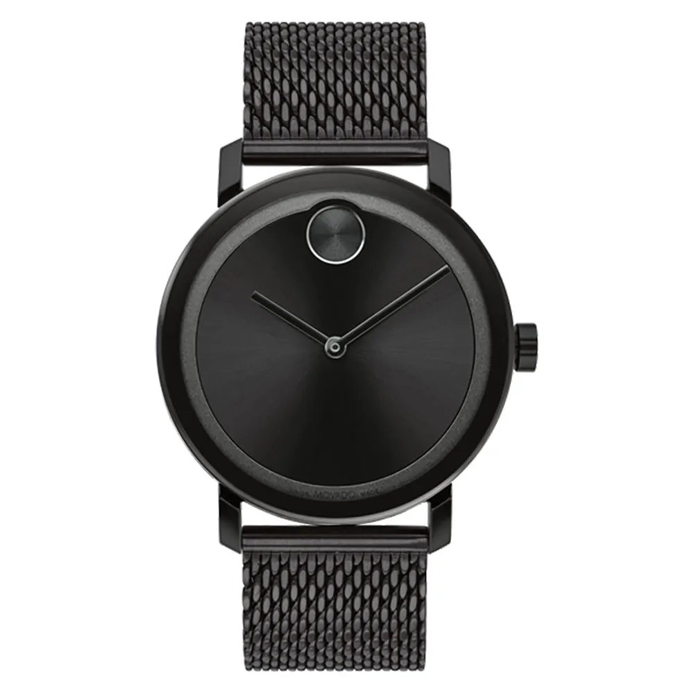 Movado Bold Men's Watch Black Tone Case Quartz