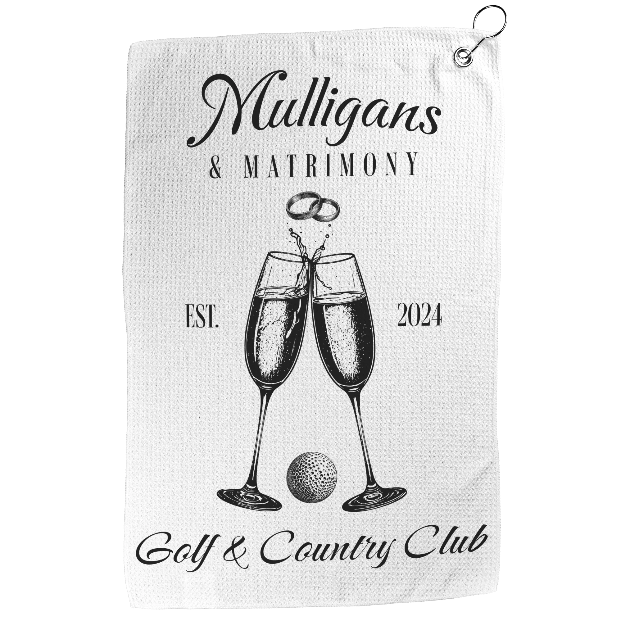 Mulligans and Matrimony Golf Towel