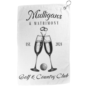 Mulligans and Matrimony Golf Towel