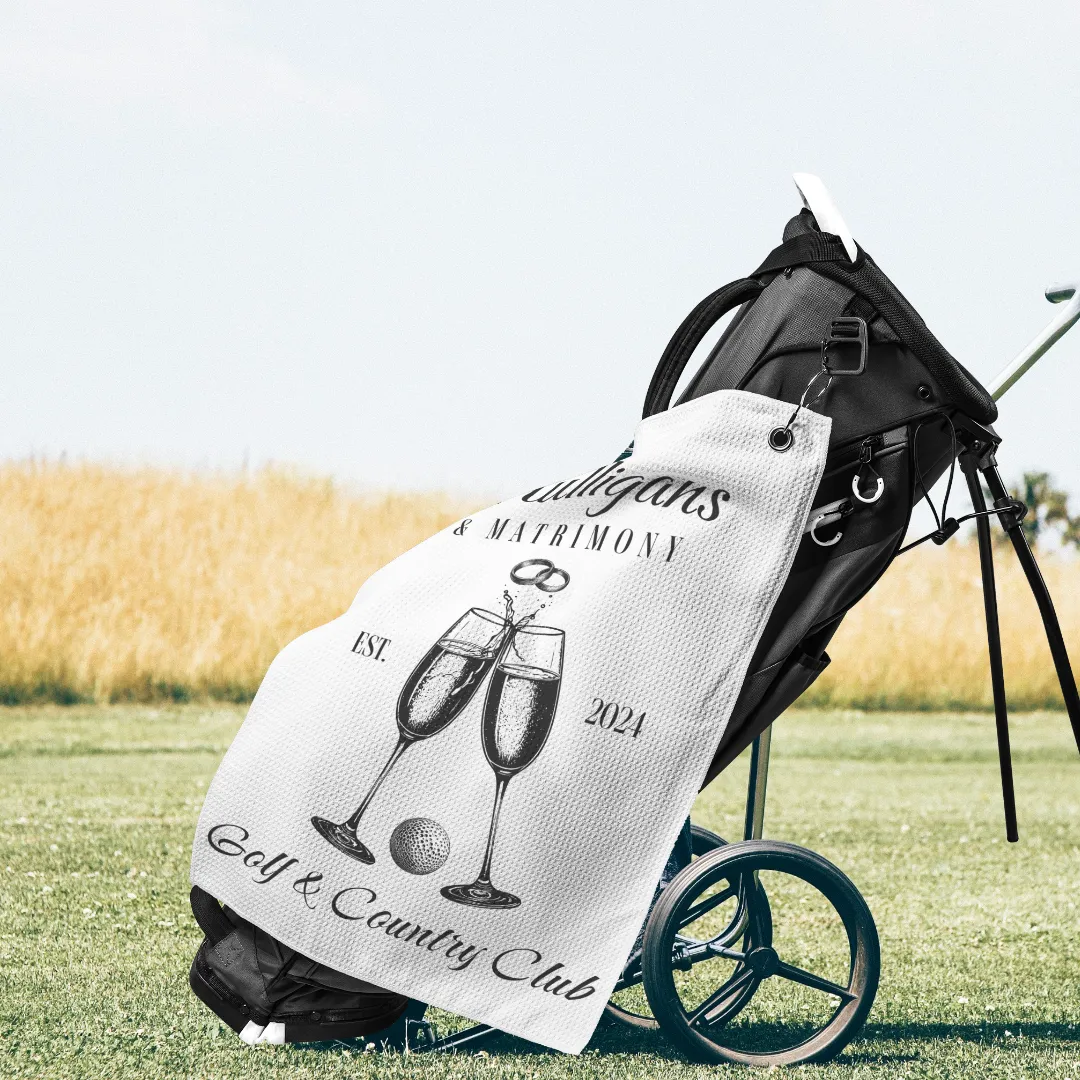 Mulligans and Matrimony Golf Towel