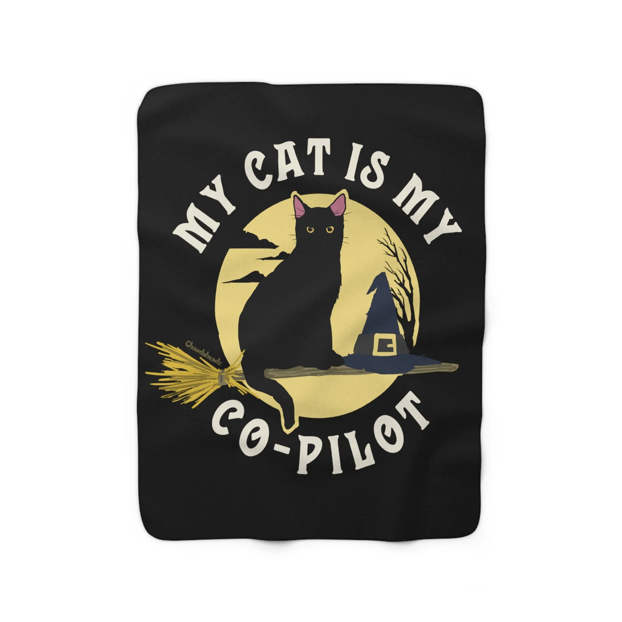 My Cat is my Co-Pilot Sherpa Fleece Blanket