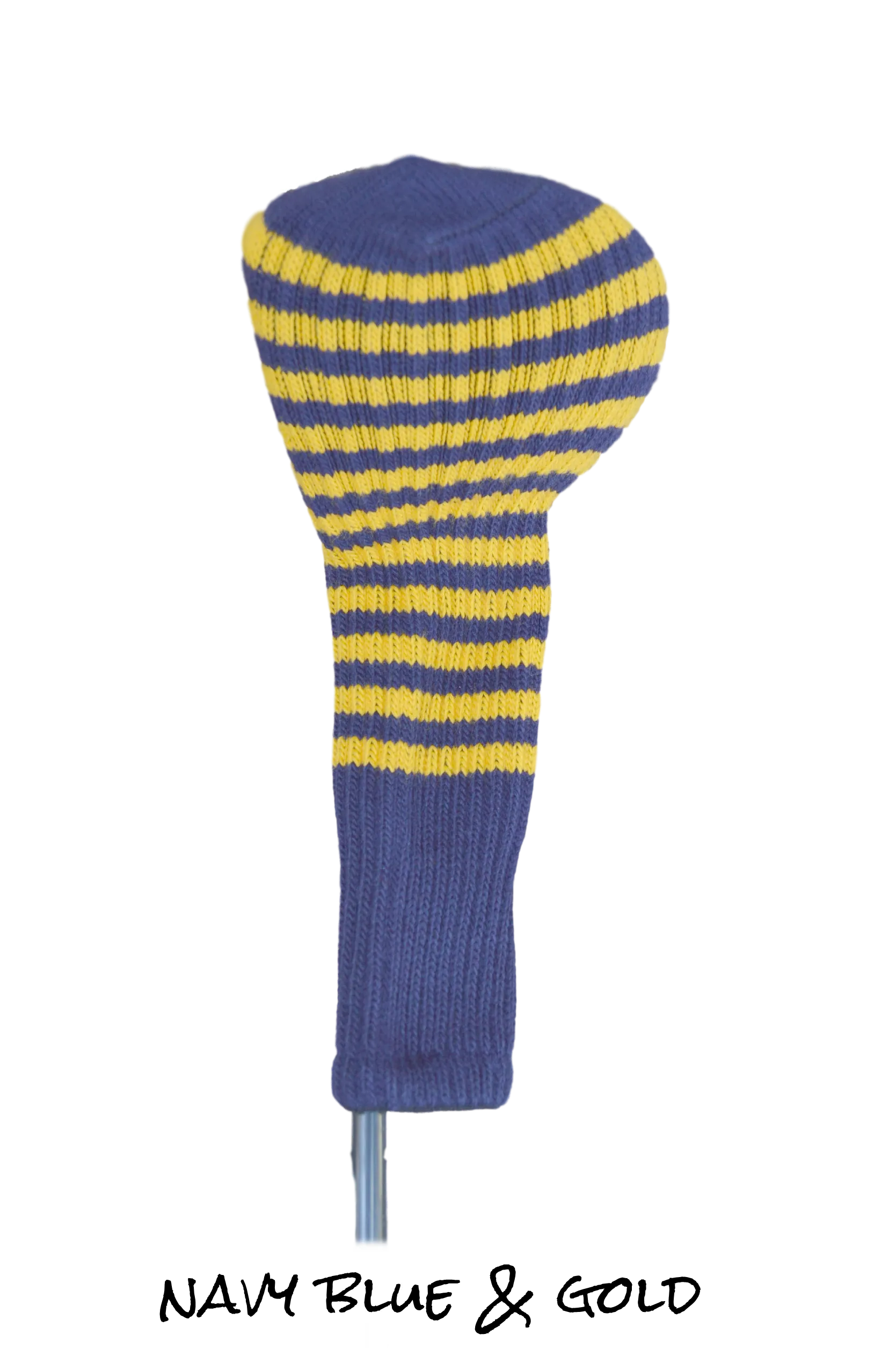 Navy Blue and Gold Club Sock Golf Headcover