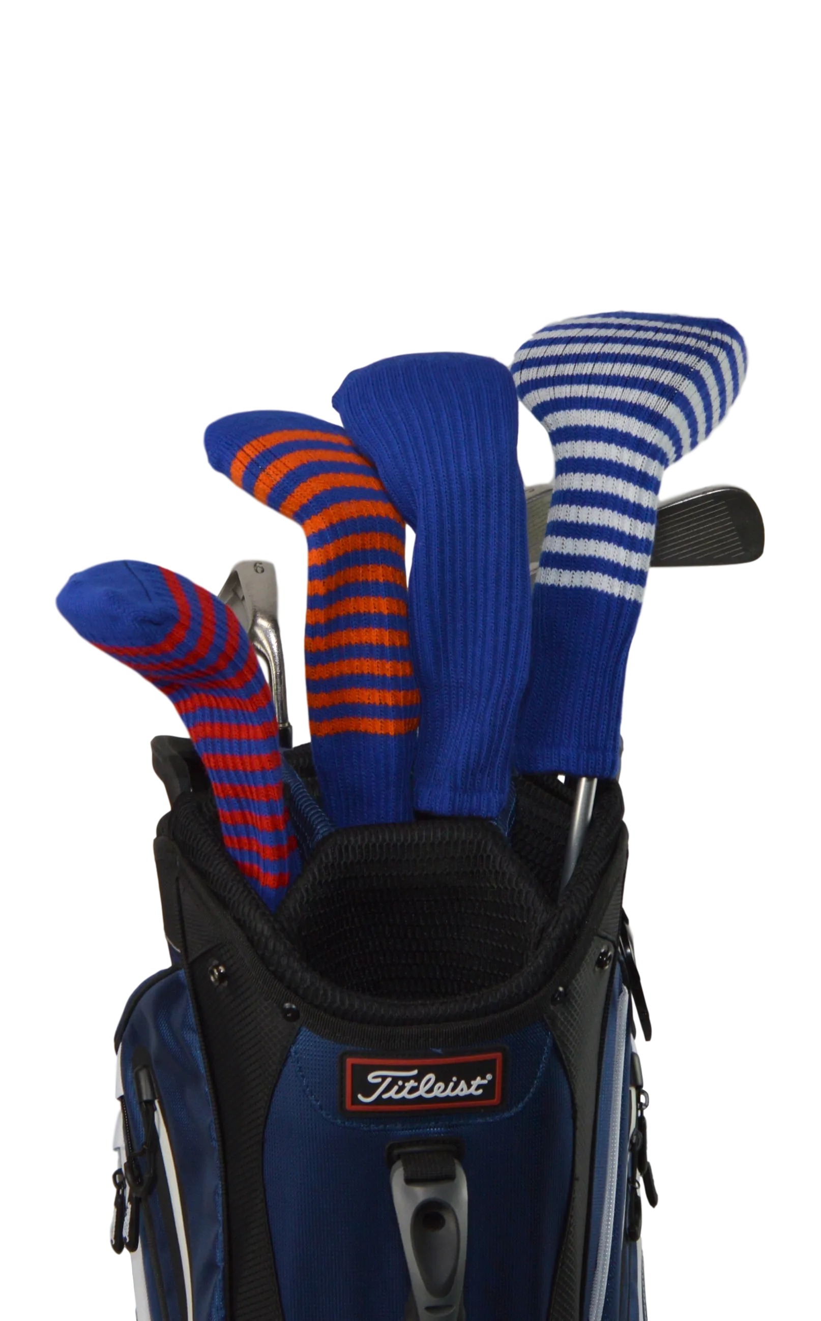 Navy Blue and Yellow Club Sock Golf Headcover
