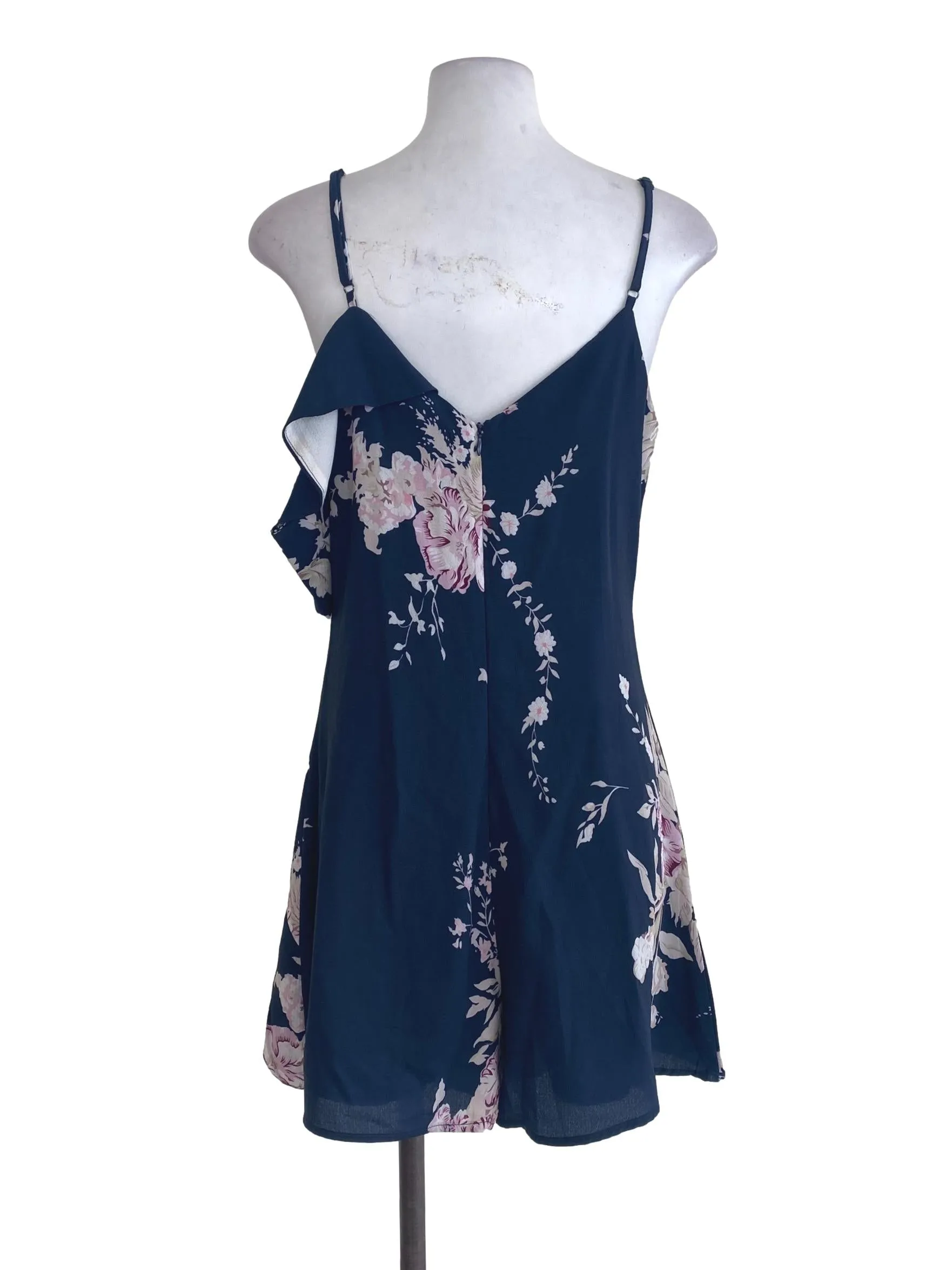 Navy Blue Floral Romper
