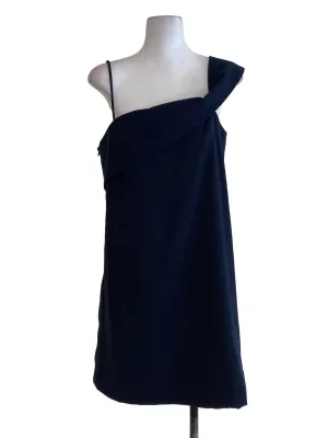 Navy Blue One Shoulder Dress