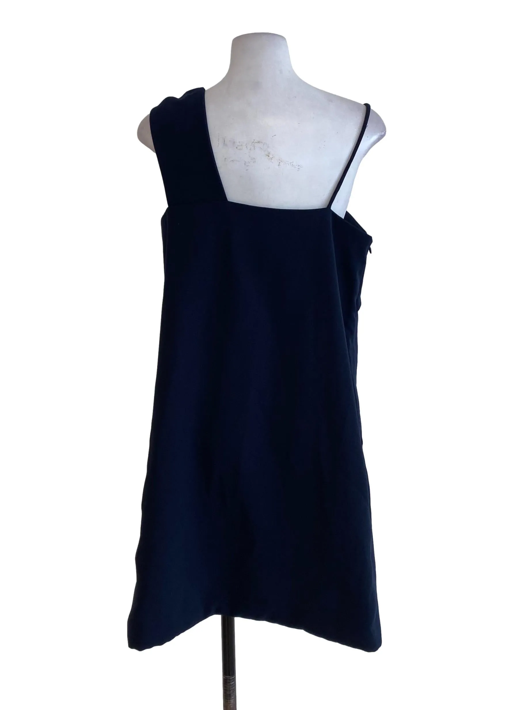 Navy Blue One Shoulder Dress