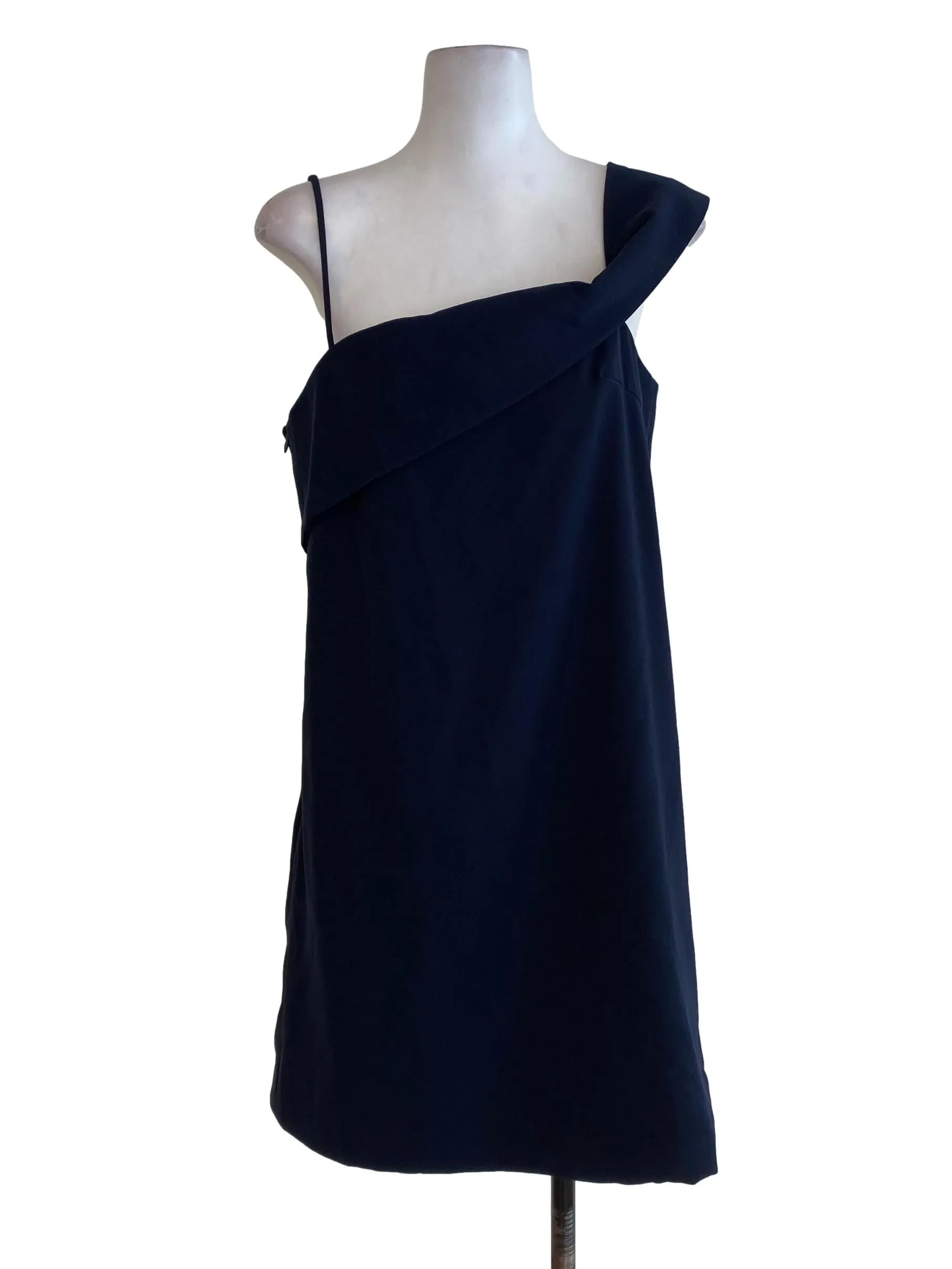 Navy Blue One Shoulder Dress