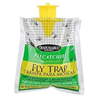 NEW Disposable Fly Insects Trap Bags, Fly Catcher Insect Trap, Outdoor Disposable Hanging Fly Trap, Non-Toxic and Odorless Hanging Bait Bag Catcher Pest Catcher for Outdoor Garden (1 pk)
