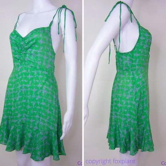 NEW Intimately Free People Caught‎ Up Printed Slip Dress, Green, XL