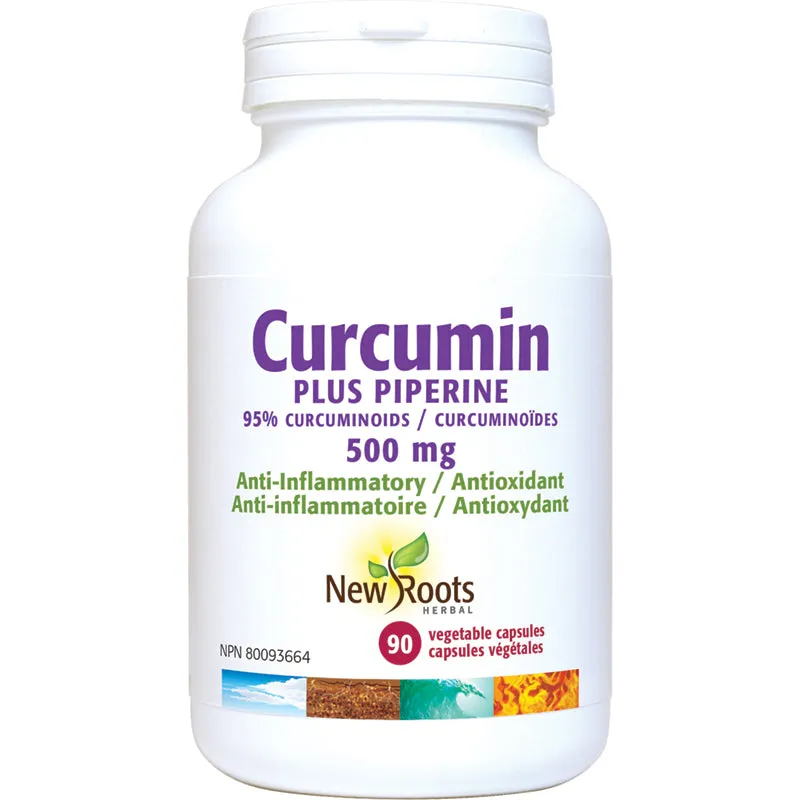 New Roots Curcumin Plus Piperine 500mg 90 Vegetarian Capsules