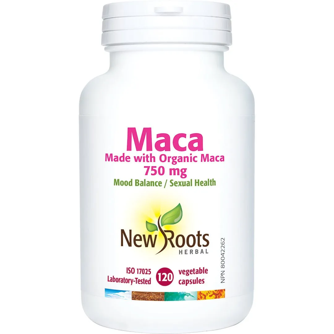 New Roots Organic Maca 750 mg 120 Veg Capsules