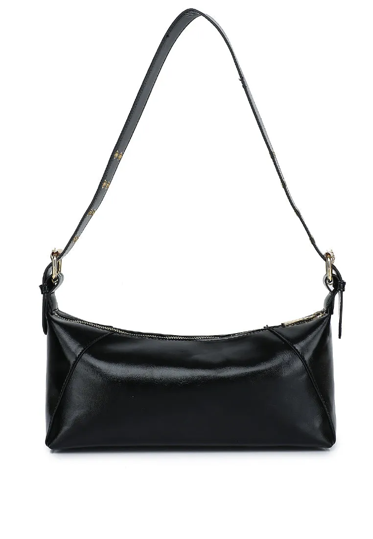 Ninny Belted Shoulder Bag (Black)