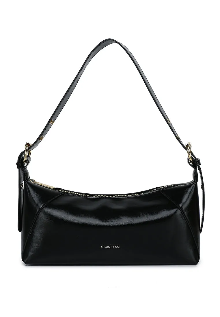 Ninny Belted Shoulder Bag (Black)