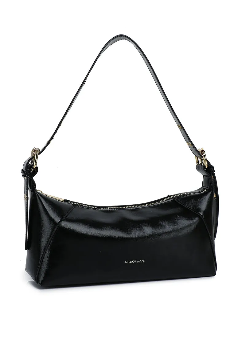 Ninny Belted Shoulder Bag (Black)