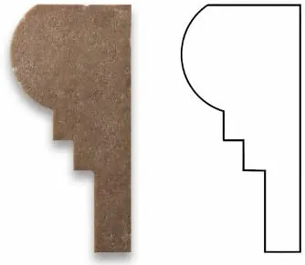 Noce Travertine Honed 2 1/2 X 12 OG-2 Chair Rail Liner Trim - Box of 5 pcs.