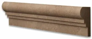 Noce Travertine Honed 2 1/2 X 12 OG-2 Chair Rail Liner Trim - Box of 5 pcs.