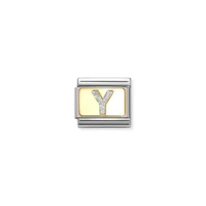 Nomination Composable Link Letter Y, 18K Gold & Glitter Enamel