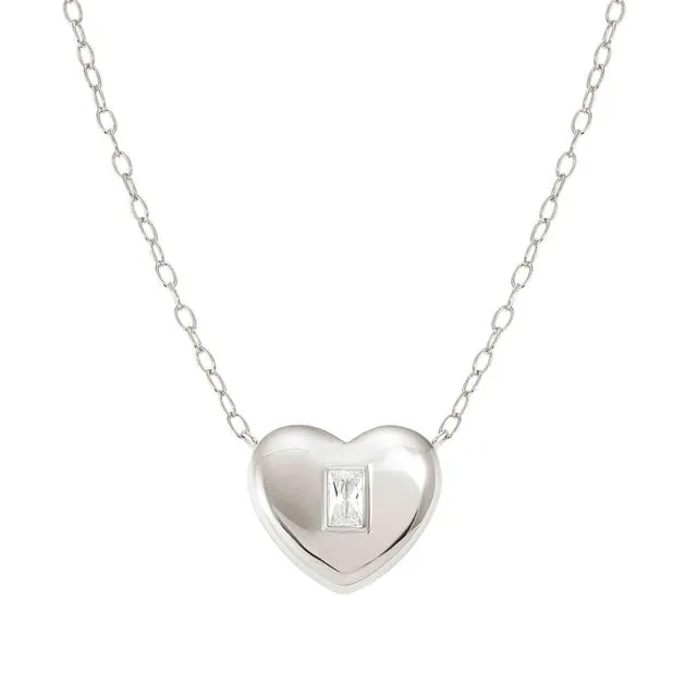 Nomination Domina Necklace, Heart Pendant, Cubic Zirconia, Silver