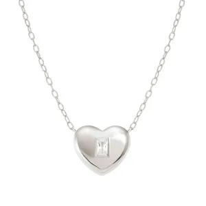 Nomination Domina Necklace, Heart Pendant, Cubic Zirconia, Silver