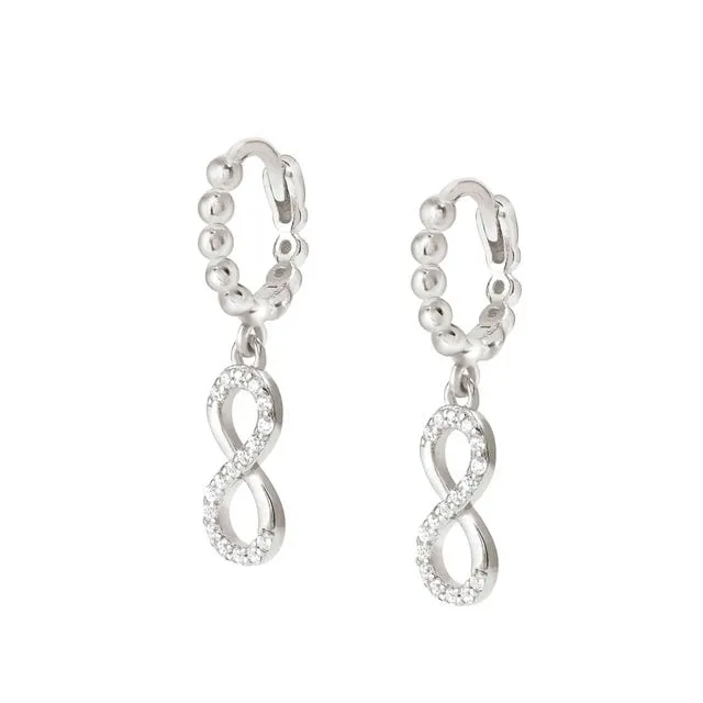 Nomination Lovecloud Earrings, Infinity Drop, Cubic Zirconia, Silver