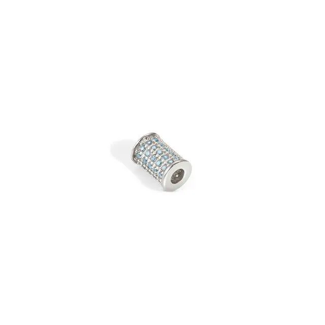 Nomination SeiMia Elegance Spacer Tube, Light Blue Cubic Zirconia, Silver