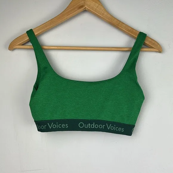 NWOT Outdoor Voices Double Time Sports Bra in Spearmint S High Support SPF 50