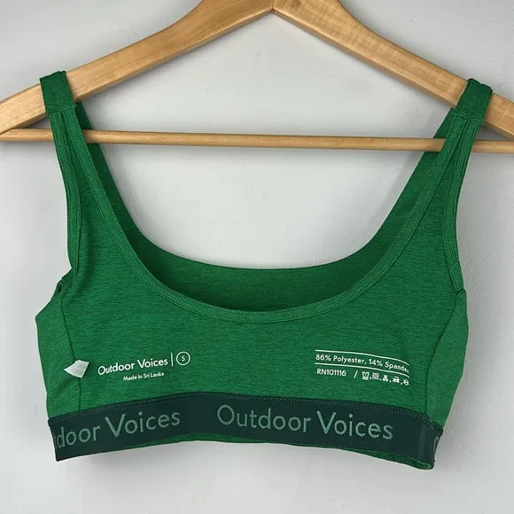 NWOT Outdoor Voices Double Time Sports Bra in Spearmint S High Support SPF 50