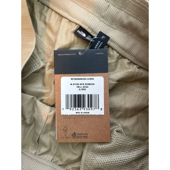 NWT The North Face Aphrodite Bermuda ShortTwill Beige UPF 50 Size Small