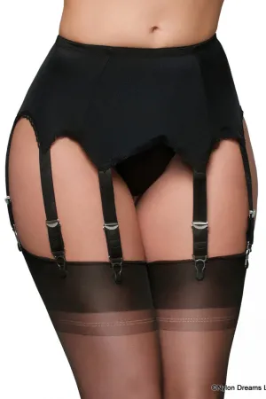 Nylon Dreams 8 Strap Suspender Belt Black