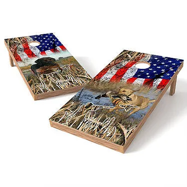 Official Size 2x4 Hunting Dog Black Lab and Yellow Lab Cornhole Game