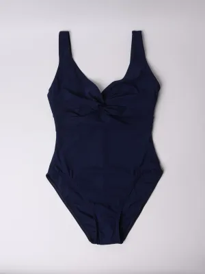 One Piece Underwire Knot Twist In Navy