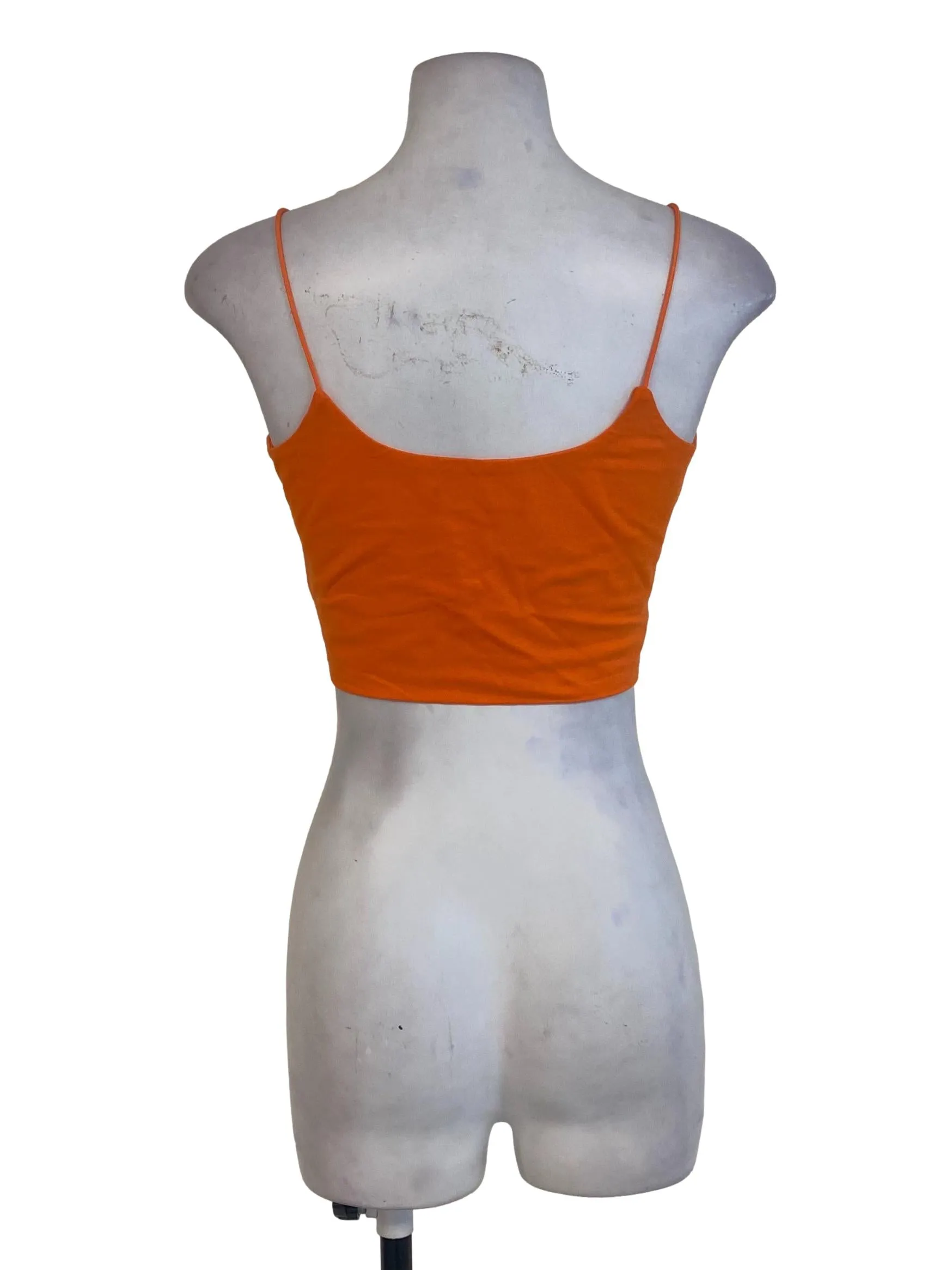 Orange Plain Crop Top