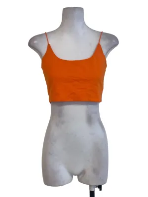 Orange Plain Crop Top