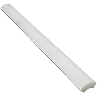 Oriental White (Eastern White) Marble 1 X 12 Quarter-Round Trim Molding, Honed