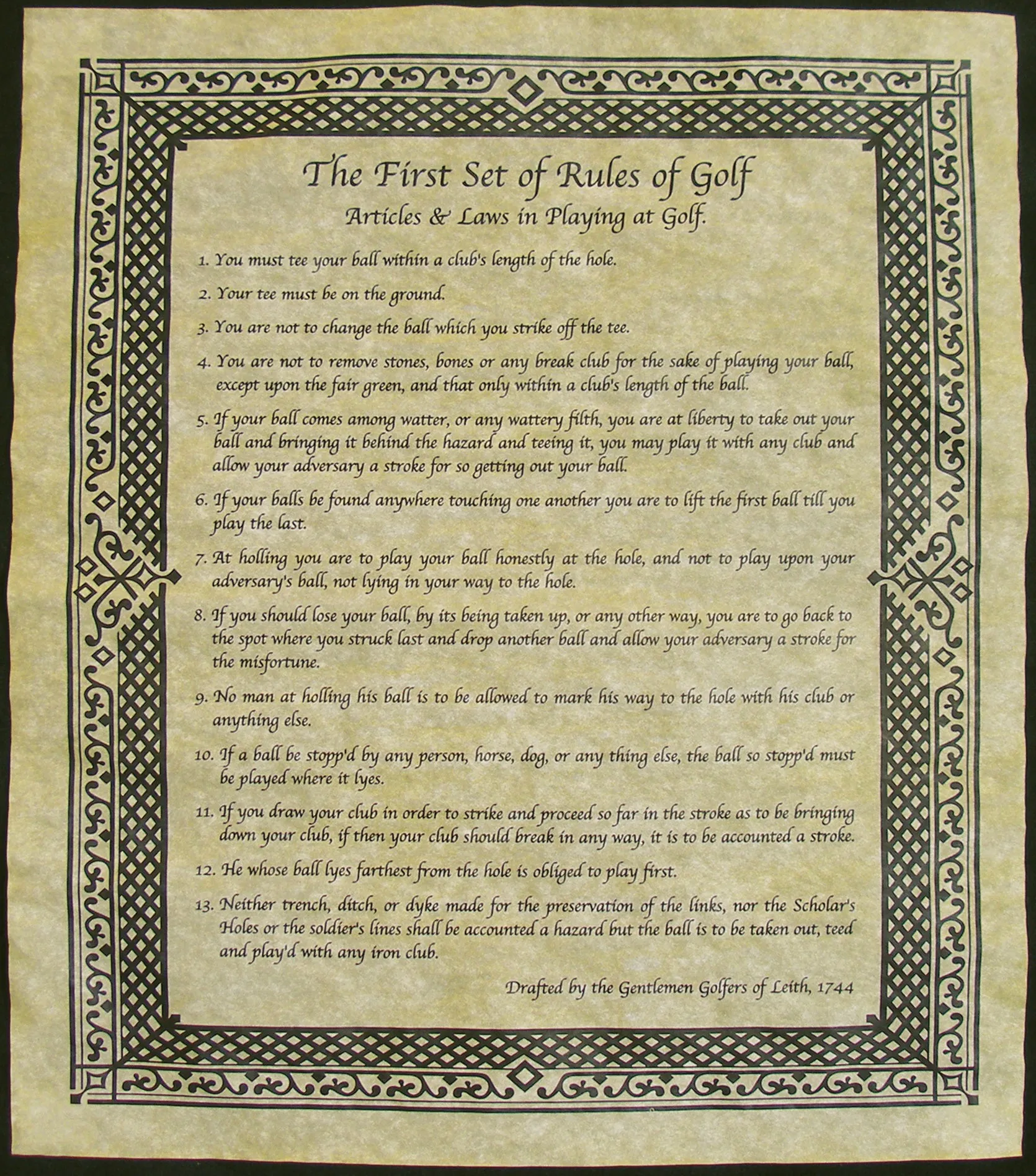 Original Rules of  Golf- Item #1624U
