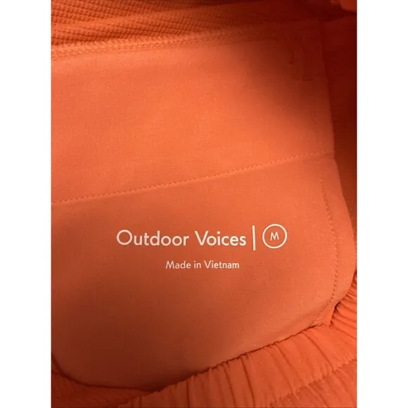 Outdoor Voices Women RECTREK 4” Hiking Shorts Sz Medium Color Camelia Orange New